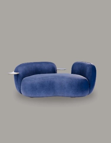 3 Seater Italian Curved Cashew Nut Designed Sofa - Image 2