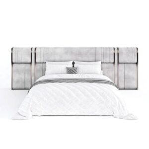 Modern King-Size White Bed With Back Upholstery