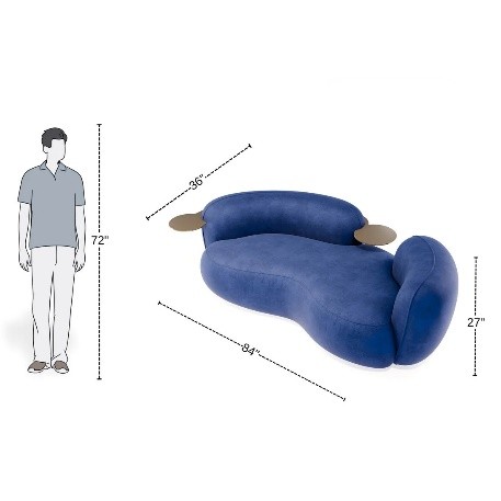 3 Seater Italian Curved Cashew Nut Designed Sofa - Image 5