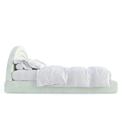 Modern Sunrise King-Size Green Bed with Hydraulic Storage - Image 2