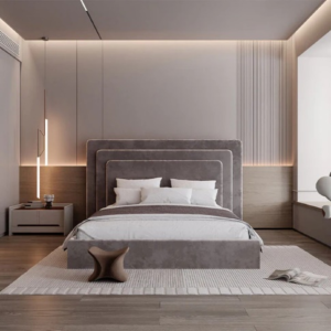 Copper Grey King-Size Modern Upholstery Bed