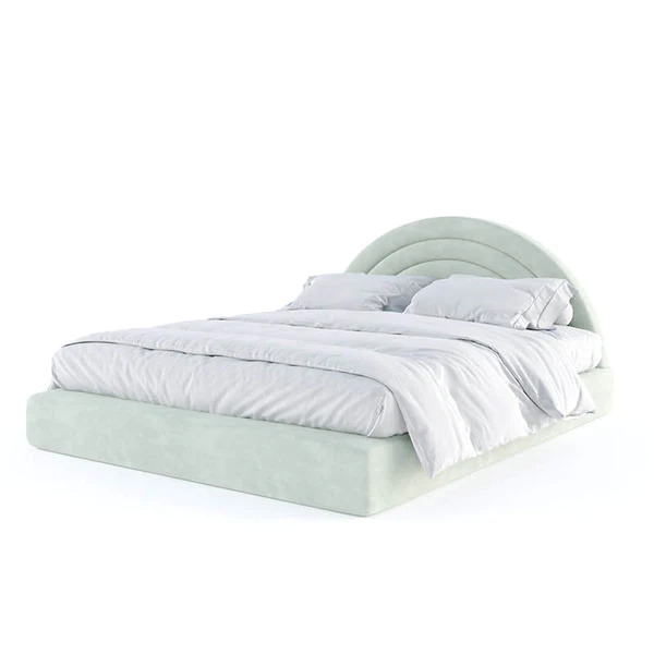 Modern Sunrise King-Size Green Bed with Hydraulic Storage - Image 5