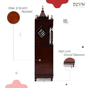 Furnitures Pooja Graham Large Teak Wood Pooja Mandap Doors Teak Wood Pooja Temple Home Big Size Stand Home Temple Door Pooja Mandir Home Big Size Brown Gold - Image 4